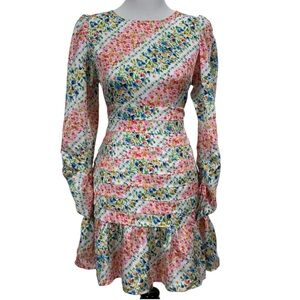 Never Fully Dressed Multicolor Floral Long Sleeve Cottage Core Romantic Dress
